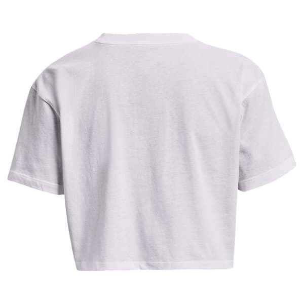 Under Armour Lyhythihainen T-paita Branded Logo Crop Valkoinen S Nainen
