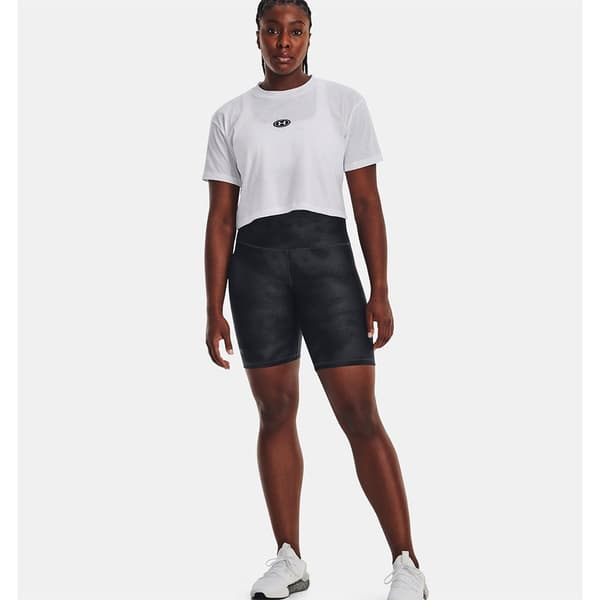 Under Armour Lyhythihainen T-paita Branded Logo Crop Valkoinen S Nainen