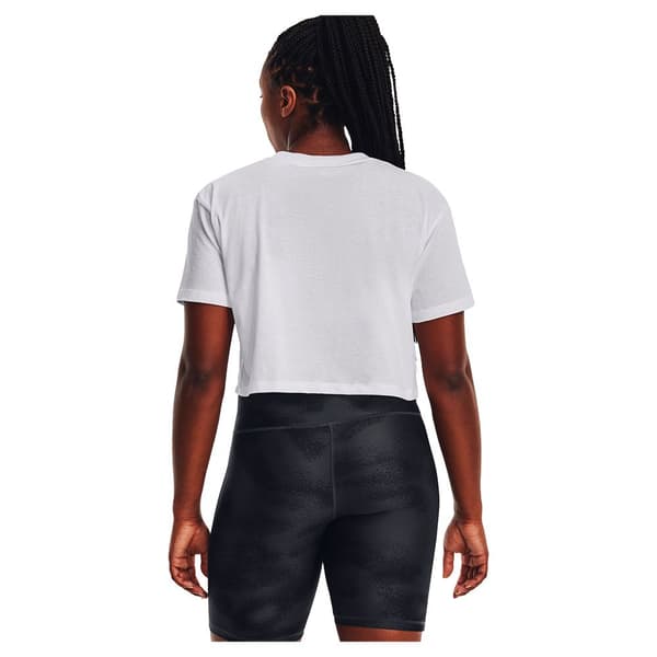 Under Armour Lyhythihainen T-paita Branded Logo Crop Valkoinen S Nainen