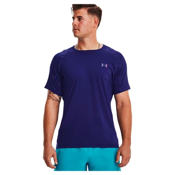 Under Armour Kortærmet T-shirt Rush Embossed Blå S Mand