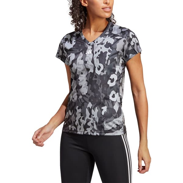 Adidas Kortärmad T-shirt Tr-es Aop Grå S Kvinna