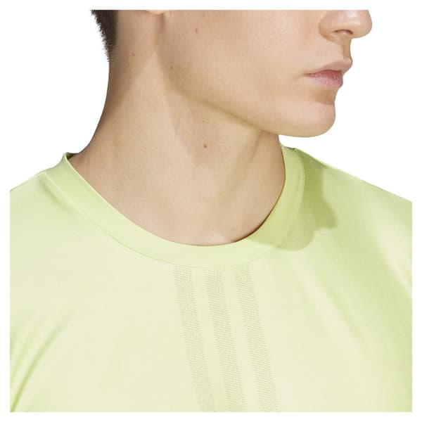 Adidas Kortärmad T-shirt Hiit Workout 3 Stripes Gul S Man