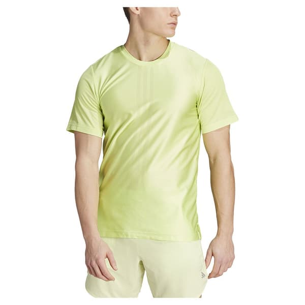 Adidas Kortärmad T-shirt Hiit Workout 3 Stripes Gul S Man