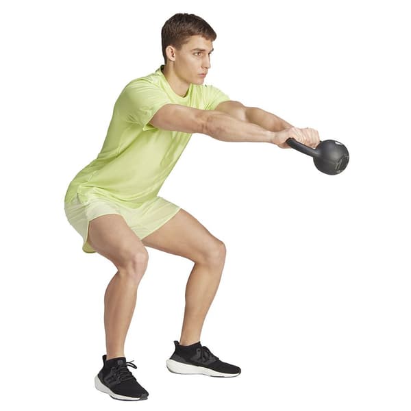 Adidas Kortärmad T-shirt Hiit Workout 3 Stripes Gul M Man
