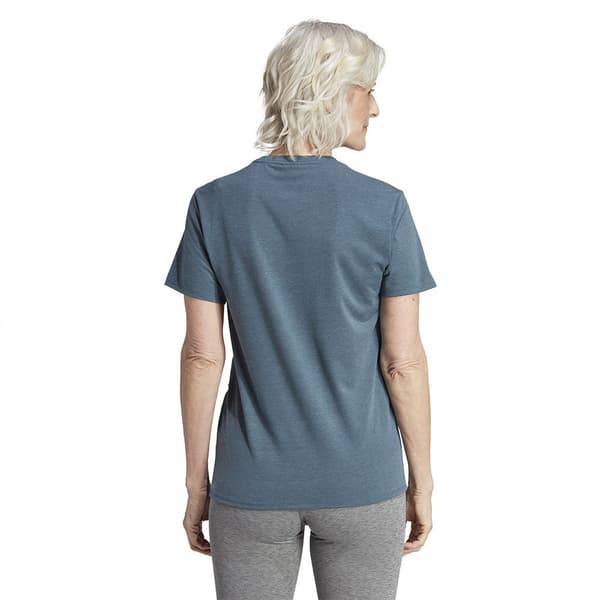 Adidas Kortärmad T-shirt Icons 3 Stripes Blå S Kvinna