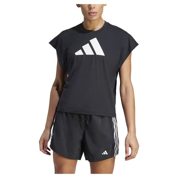 Adidas Kortärmad T-shirt Icons Regular Fit Logo Svart M Kvinna