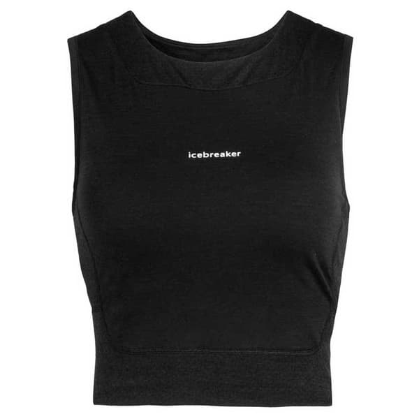 Icebreaker Hihaton T-paita Zoneknit Cropped Merino Musta M Nainen