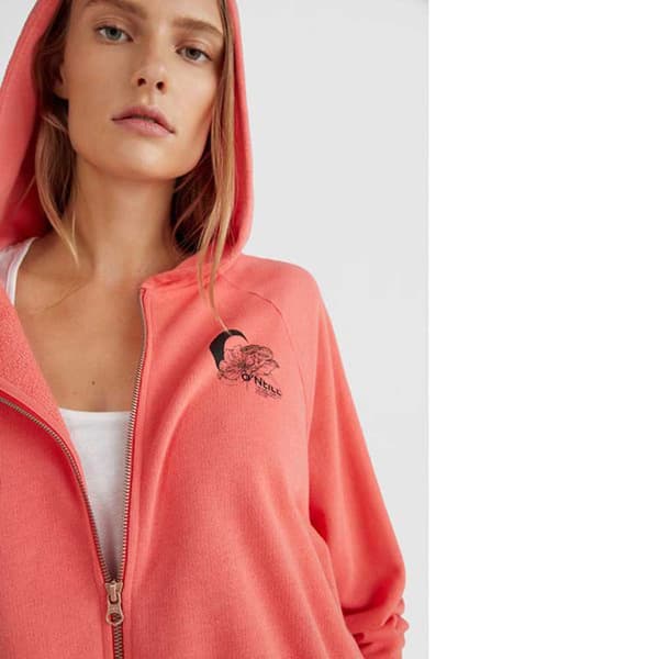 O´neill Sweatshirt Med Full Dragkedja Sunrise Röd S Kvinna