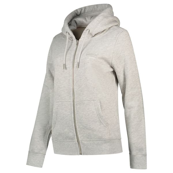Superdry Sweatshirt Med Full Dragkedja Vintage Logo Emb Hood Grå S Kvinna