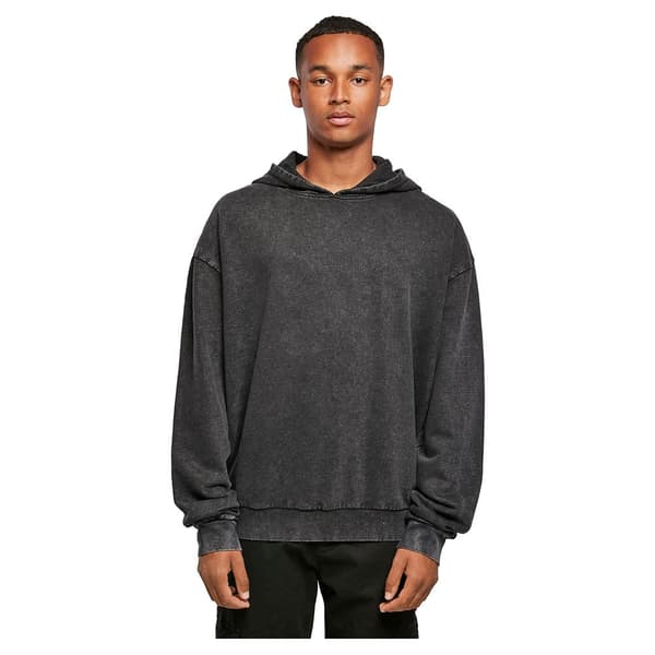 Build Your Brand Luvtröja Acid Washed Oversized Grå XL Man