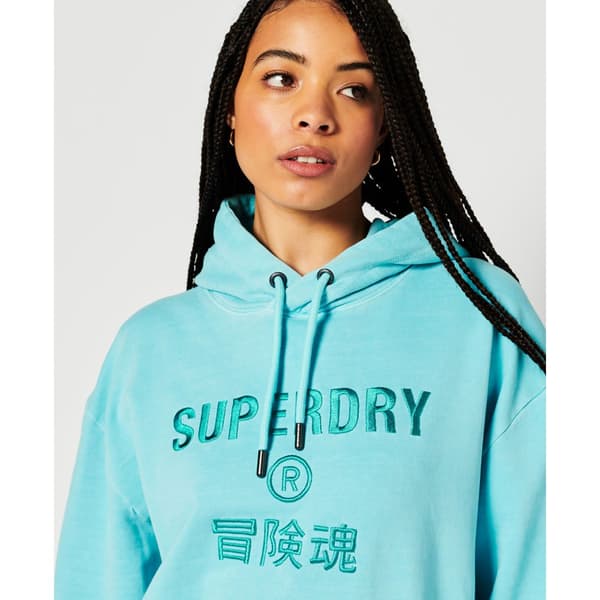 Superdry Luvtröja Code Cl Garment Dye Os Blå XS-S Kvinna