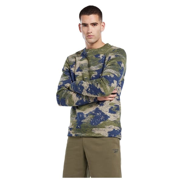 Reebok Tröja Identity Modern Camo Fleece Crew Grönt S Man