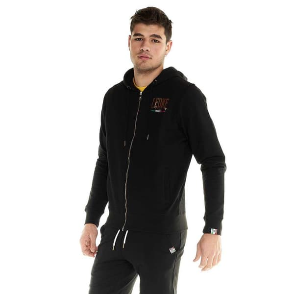 Leone Apparel Full Vetoketjullinen Villapaita Gold Musta S Mies