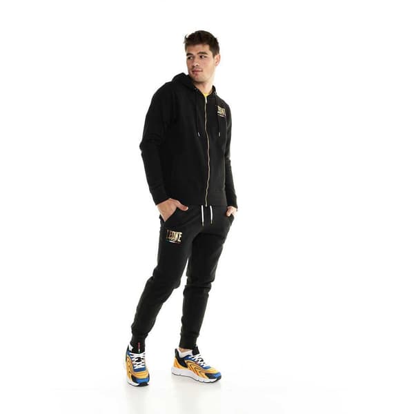 Leone Apparel Full Vetoketjullinen Villapaita Gold Musta S Mies