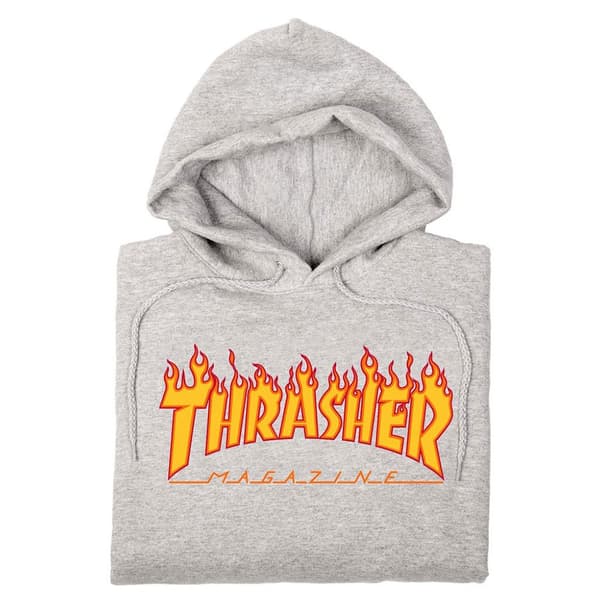 Thrasher Huppari Flame Logo Harmaa M Mies