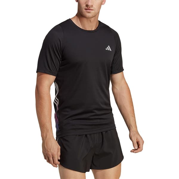 Adidas Kortärmad T-shirt Run Icons 3s Svart S Man