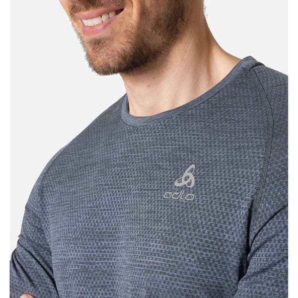 Odlo Långärmad T-shirt Crew Essential Seamless Grå S Man