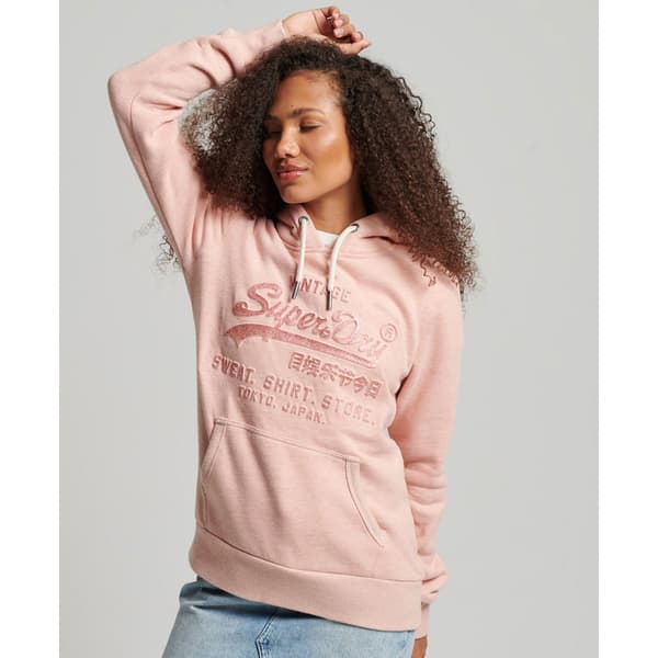 Superdry Luvtröja Vintage Logo Emboss Rosa XS Kvinna
