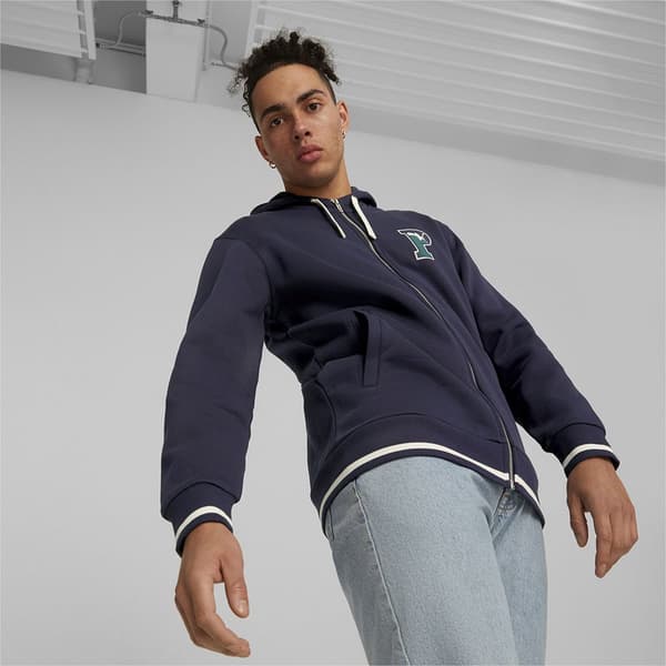Puma Sweatshirt Med Full Dragkedja Squad Blå M Man