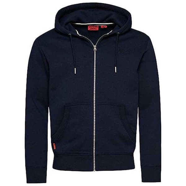 Superdry Sweatshirt Med Full Dragkedja Essential Logo Blå L Man