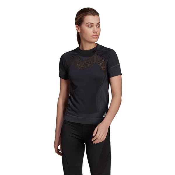 Adidas Kortærmet T-shirt Primeknit Sort M Kvinde
