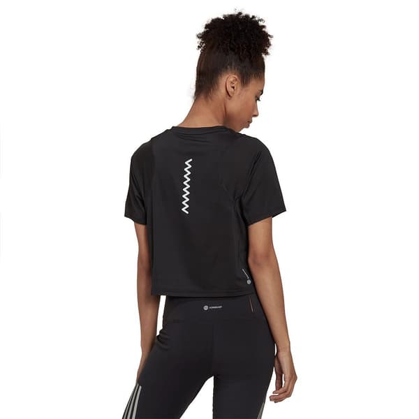 Adidas Kortærmet T-shirt Fast Crop Sort S Kvinde
