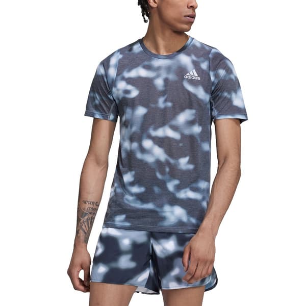 Adidas Kortärmad T-shirt Run Icons Aop Flerfärgad S Man
