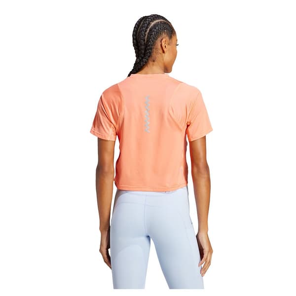 Adidas Kortærmet T-shirt Fast Crop Orange M Kvinde