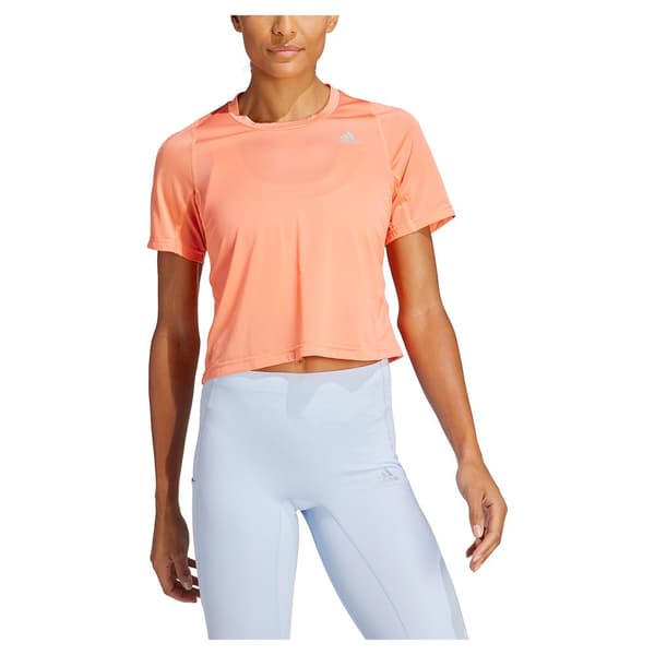 Adidas Kortärmad T-shirt Fast Crop Orange M Kvinna