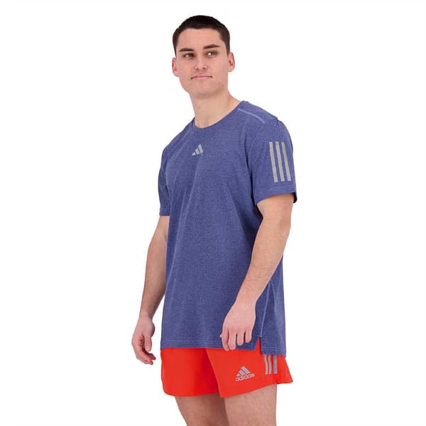 Adidas Kortärmad T-shirt Own The Run Heather Blå S Man