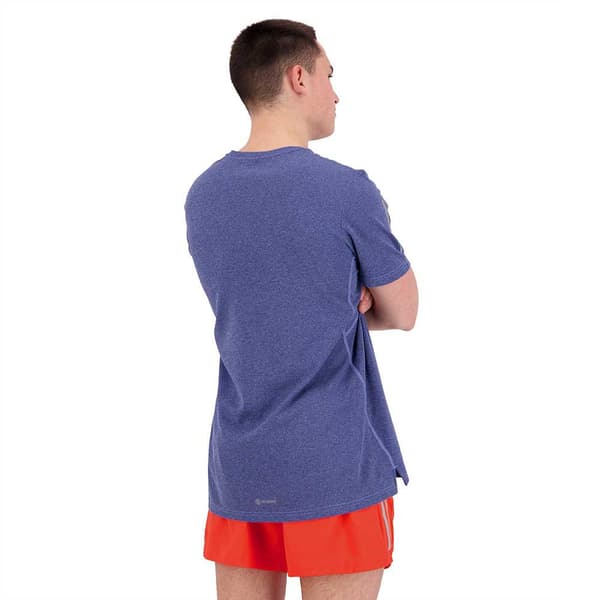 Adidas Kortärmad T-shirt Own The Run Heather Blå S Man