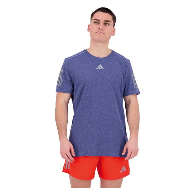 Adidas Kortärmad T-shirt Own The Run Heather Blå S Man