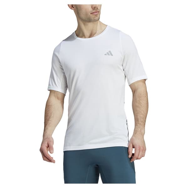 Adidas Kortærmet T-shirt Run Icons 3 Stripes Hvid XL Mand