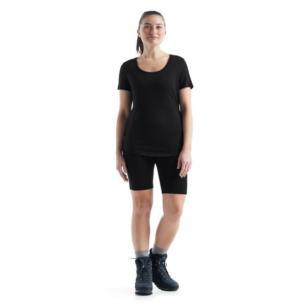 Icebreaker Lyhythihainen T-paita Sphere Ii Scoop Merino Musta M Nainen
