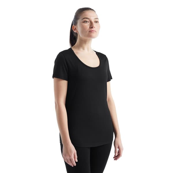 Icebreaker Lyhythihainen T-paita Sphere Ii Scoop Merino Musta M Nainen