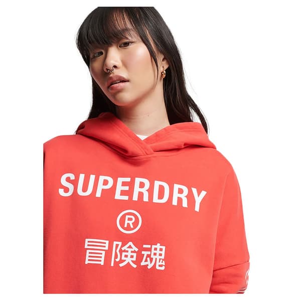 Superdry Hættetrøje Code Core Sport Crop Box Orange L Kvinde