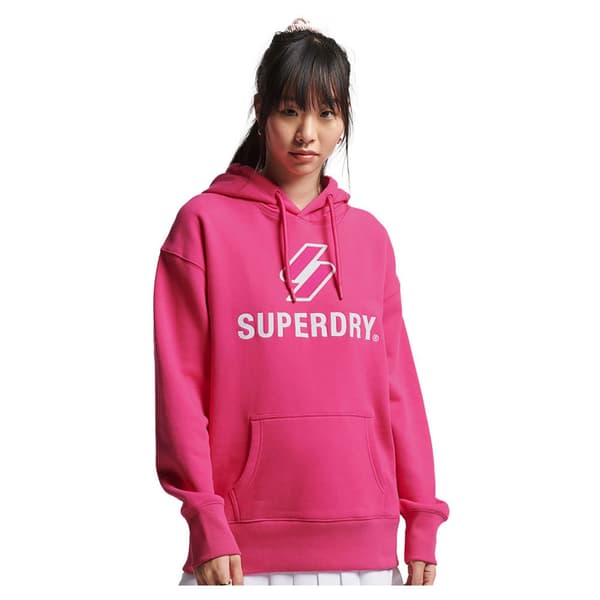 Superdry Hættetrøje Code Sl Stacked Apq Os Rosa M-L Kvinde
