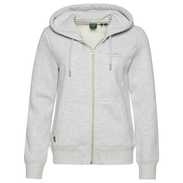 Superdry Sweatshirt Med Full Dragkedja Essential Logo Beige S Kvinna