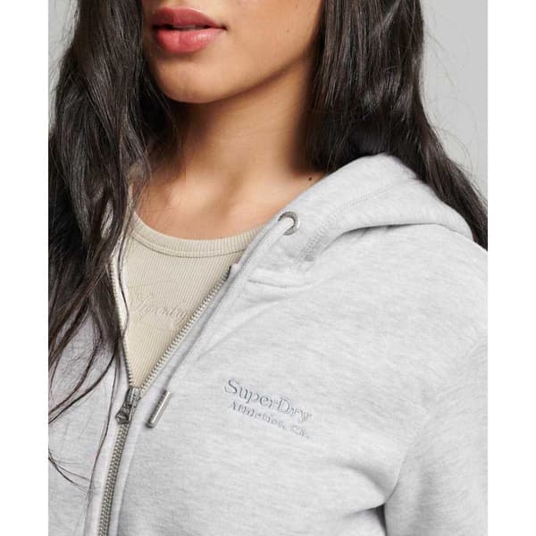 Superdry Sweatshirt Med Full Dragkedja Essential Logo Beige S Kvinna