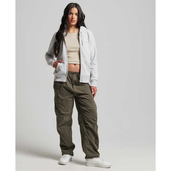 Superdry Sweatshirt Med Full Dragkedja Essential Logo Beige S Kvinna