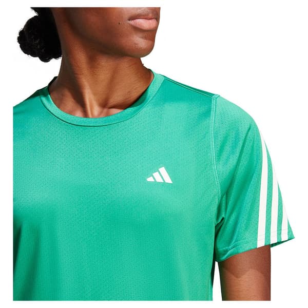 Adidas Kortärmad T-shirt Run Icons 3s Lo Ca Grönt XS Kvinna