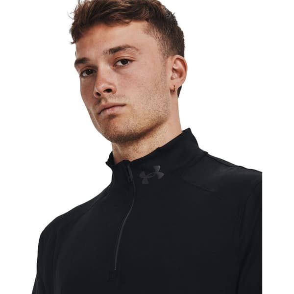 Under Armour Halv Lynlå Sweatshirt Qualifier Run Sort XL Mand