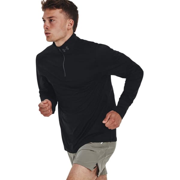 Under Armour Halv Lynlå Sweatshirt Qualifier Run Sort XL Mand