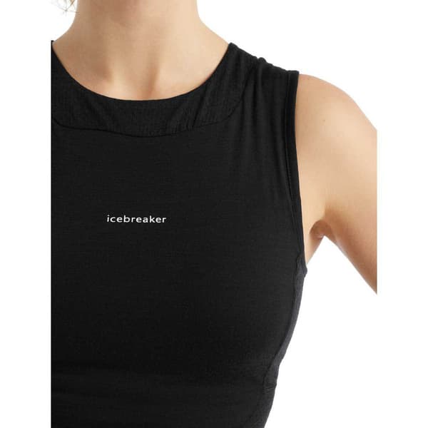 Icebreaker Ärmlös T-shirt Zoneknit Cropped Merino Svart L Kvinna