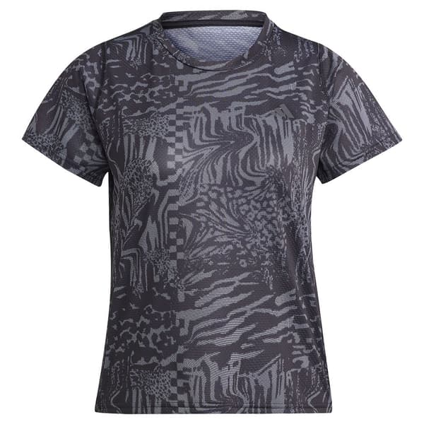 Adidas Kortärmad T-shirt 3b Aop Svart XS Kvinna