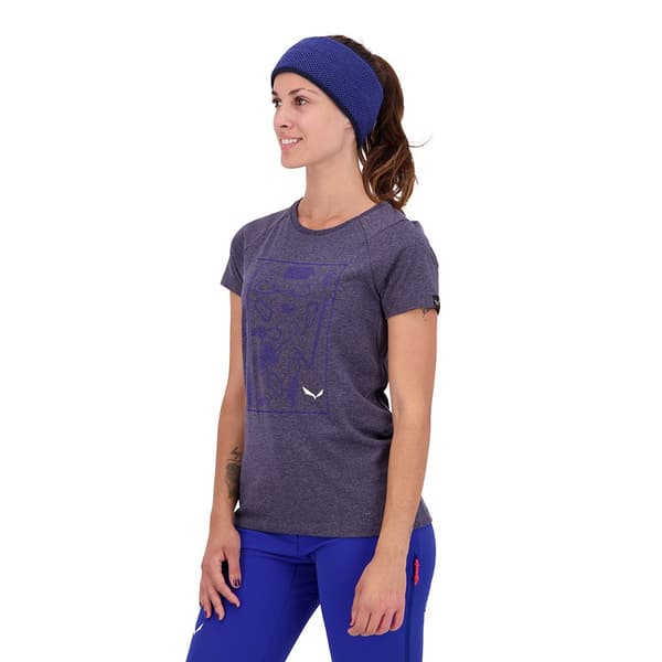 Salewa Kortærmet T-shirt Pure Box Dry Blå XL Kvinde