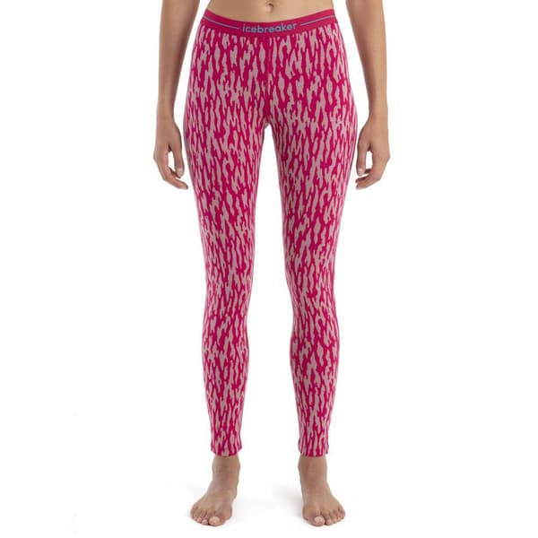 Icebreaker Leggings 260 Vertex Macro Forms Merino Rosa S Kvinde
