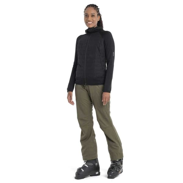 Icebreaker Full Vetoketjullinen Villapaita Quantum Hybrid Merino Musta S Nainen