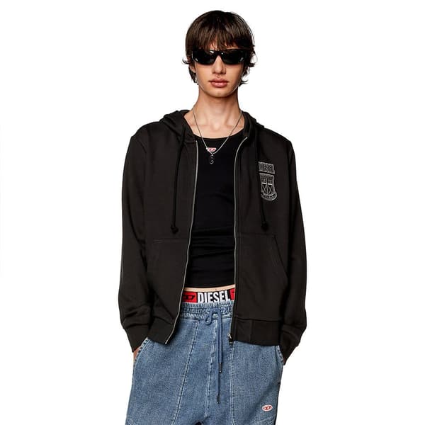 Diesel Sweatshirt Med Fuld Lynlås Ginn K10 Sort XL Mand