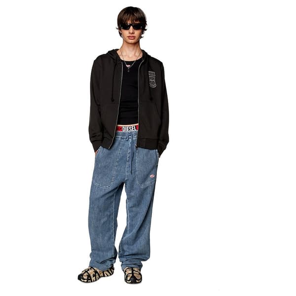 Diesel Sweatshirt Med Fuld Lynlås Ginn K10 Sort XL Mand